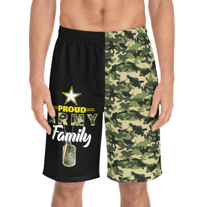 Proud Army Family Board Camoflauge Shorts-Phoenix Styles