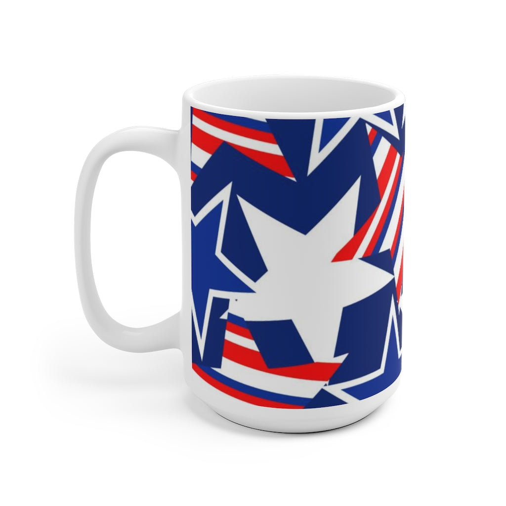 USA Stars And Stripes White Ceramic Mug-Phoenix Styles