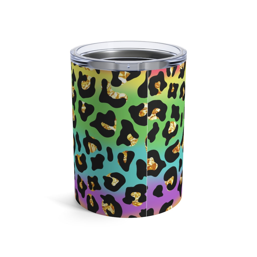 Rainbow Gold Leopard Tumbler 10oz-Phoenix Styles