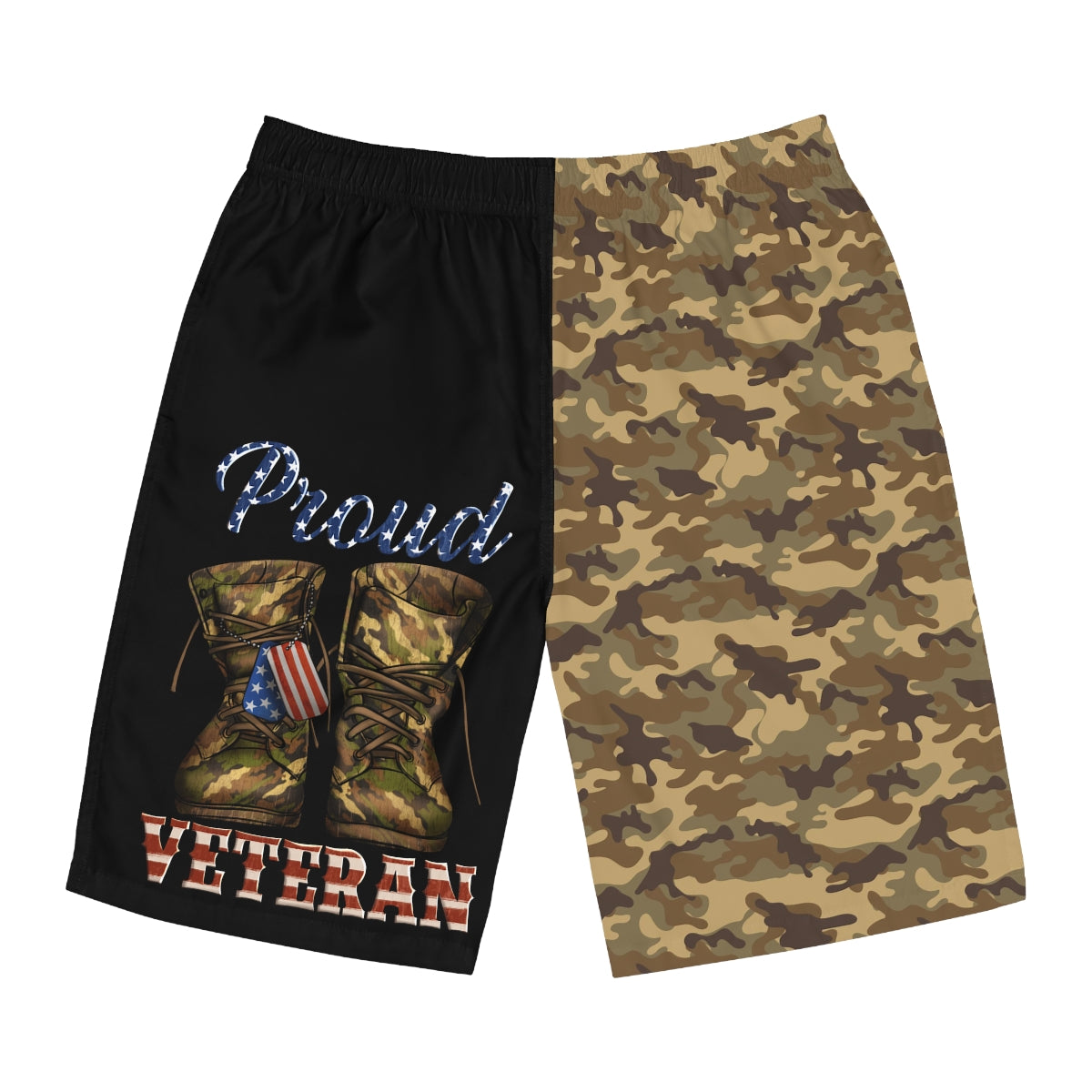 Proud Veteran Camo Shoes Board Shorts-Phoenix Styles