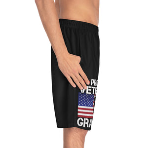 Proud Veteran Grandpa USA Board Shorts-Phoenix Styles