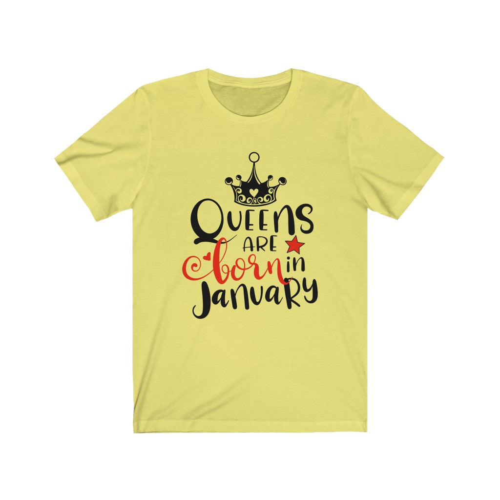 Queens Are Born In January Unisex Jersey Short Sleeve Tee-Phoenix Styles