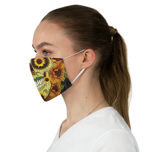 Sunflower Sugar Skull Fabric Face Mask-Phoenix Styles