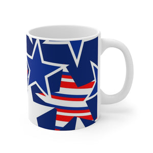 USA Stars And Stripes White Ceramic Mug-Phoenix Styles