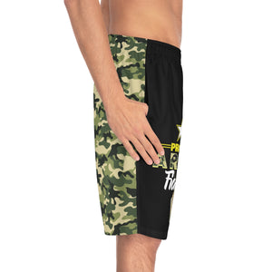 Proud Army Fiance Board Camoflauge Shorts-Phoenix Styles