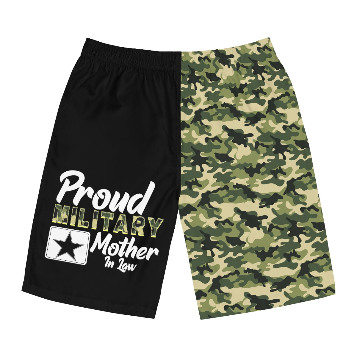 Proud Military Mother In Law Camoflauge Board Shorts-Phoenix Styles