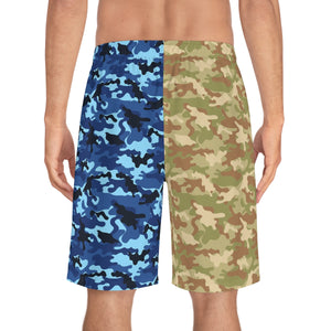 Multicolor Military Camo Board Shorts-Phoenix Styles