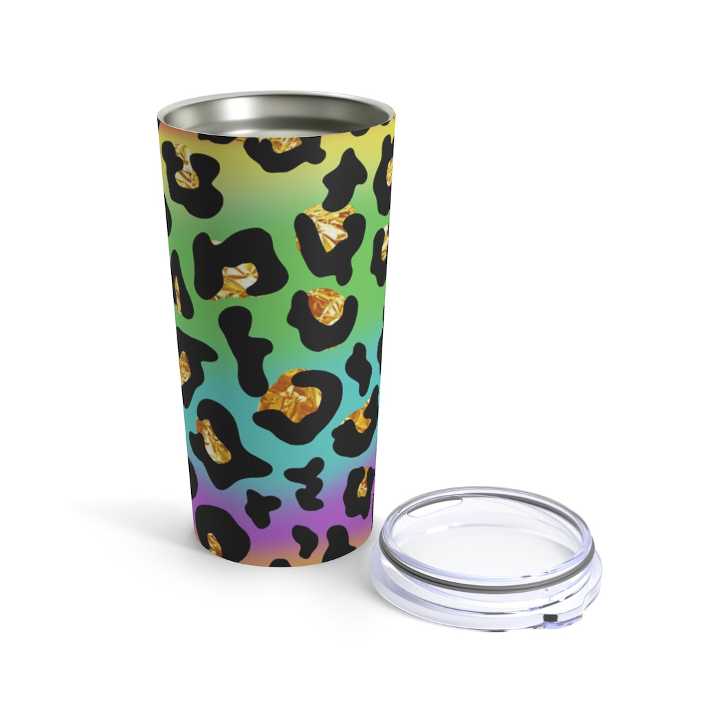 Rainbow Gold Leopard Tumbler 20oz-Phoenix Styles