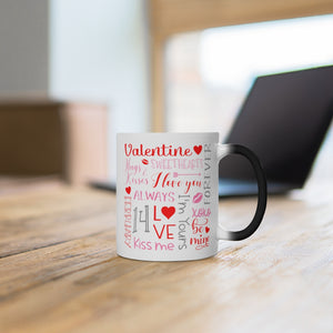 Valentine Day Color Changing Mug - Magic Mug - Unique Coffee Mug - Ceramic Coffee Mug - Valentines Day Mug - Best Friend Gift-Phoenix Styles