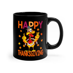 Happy Thanksgiving Black Mug 11oz-Phoenix Styles