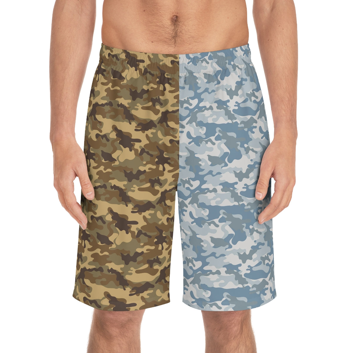 Multicolor Military Camo Board Shorts-Phoenix Styles