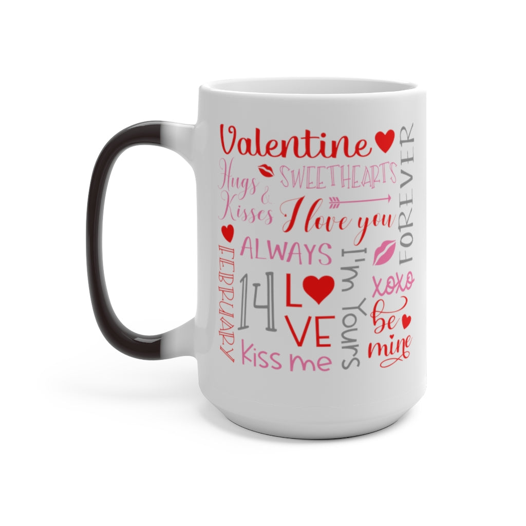 Valentine Day Color Changing Mug - Magic Mug - Unique Coffee Mug - Ceramic Coffee Mug - Valentines Day Mug - Best Friend Gift-Phoenix Styles