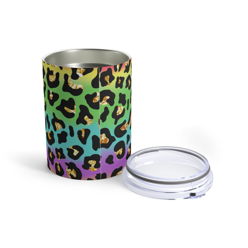 Rainbow Gold Leopard Tumbler 10oz-Phoenix Styles