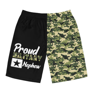 Proud Military Nephew Camoflauge Board Shorts-Phoenix Styles