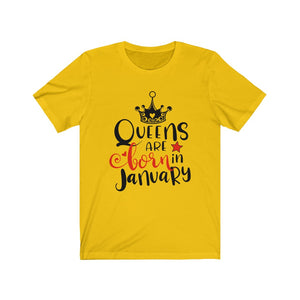 Queens Are Born In January Unisex Jersey Short Sleeve Tee-Phoenix Styles