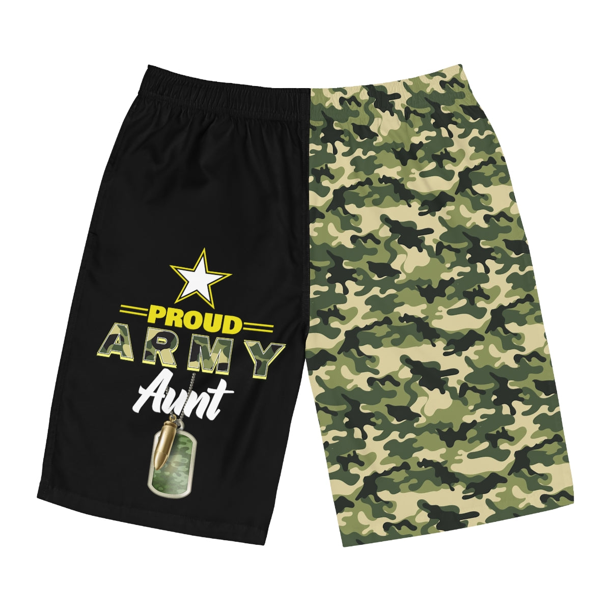 Proud Army Aunt Board Camoflauge Shorts-Phoenix Styles