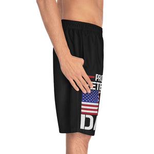 Proud Veteran Dad USA Men's Board Shorts-Phoenix Styles