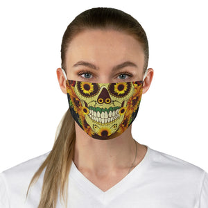 Sunflower Sugar Skull Fabric Face Mask-Phoenix Styles