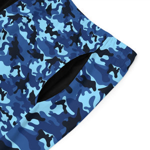 Proud Navy Dad Blue Camo Men's Board Shorts-Phoenix Styles