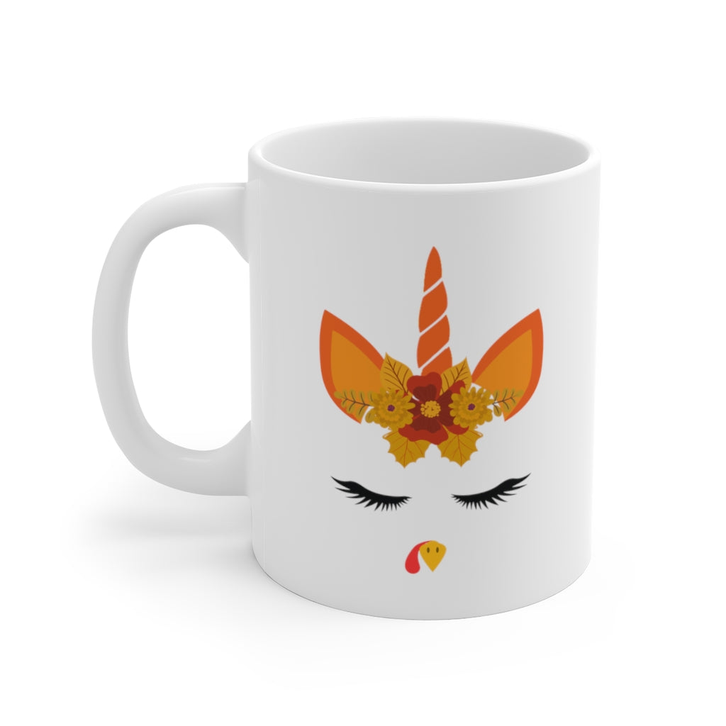 Thanksgiving Unicorn White Ceramic Mug-Phoenix Styles