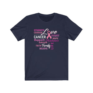 Strength, Courage, Love Cancer Support-Unisex Jersey Short Sleeve Tee-Phoenix Styles