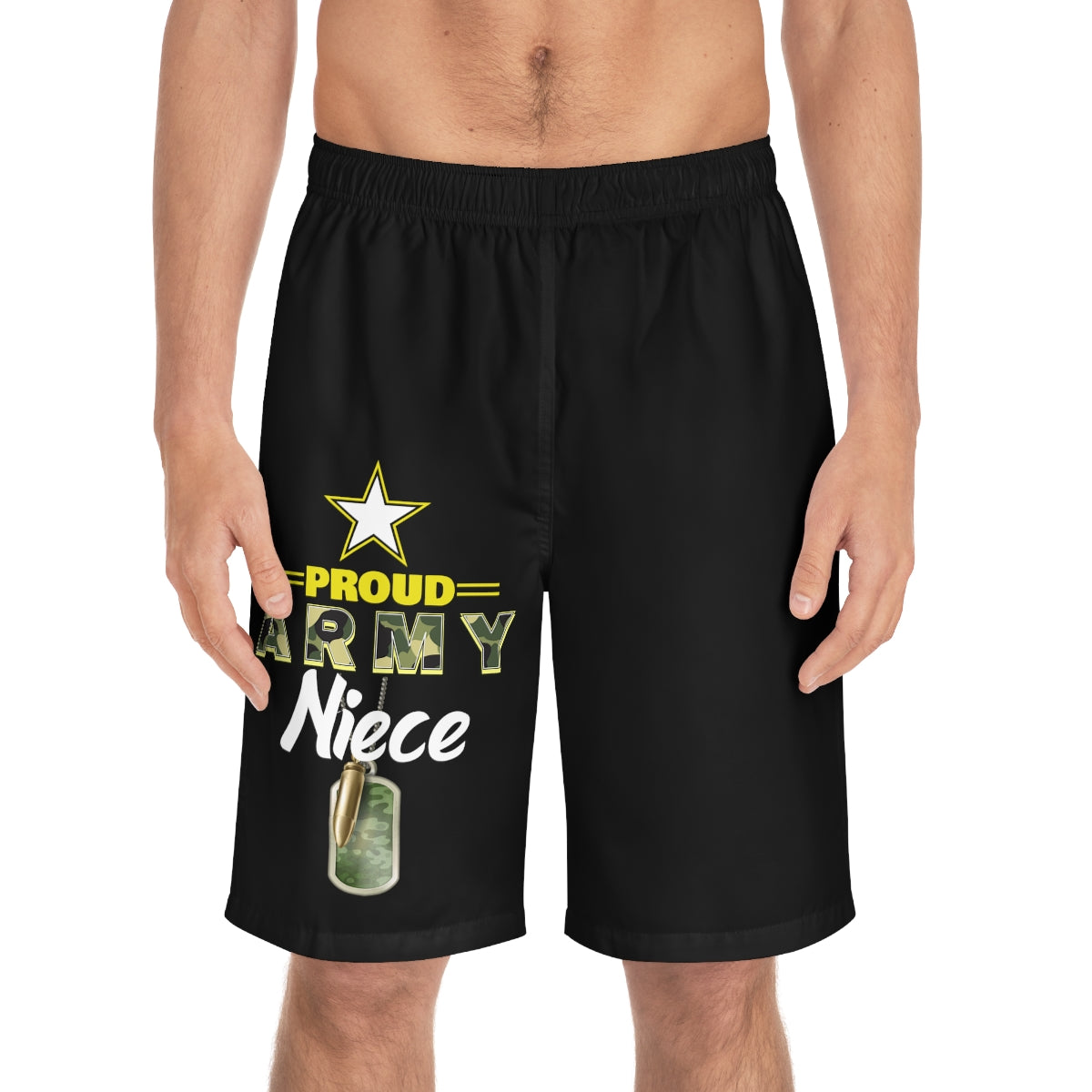 Proud Army Niece Board Shorts-Phoenix Styles