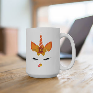 Thanksgiving Unicorn White Ceramic Mug-Phoenix Styles