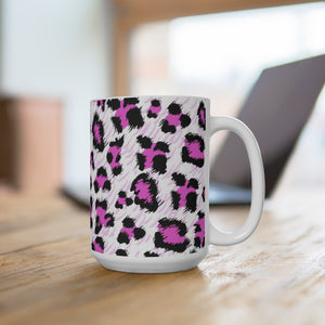 Pink Leopard White Ceramic Mug-Phoenix Styles