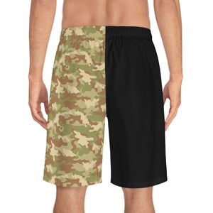 Proud Army Grandpa Camo Board Shorts-Phoenix Styles