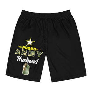 Proud Army Husband Board Shorts-Phoenix Styles