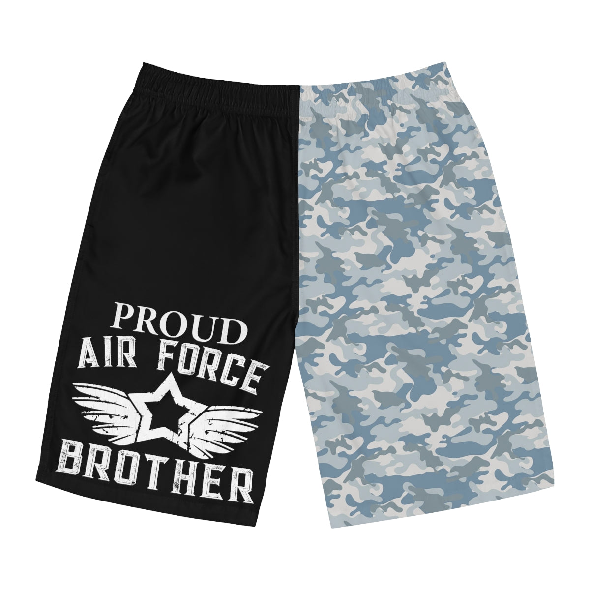 Proud Airforce Brother Camo Men's Board Shorts-Phoenix Styles