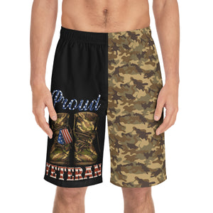 Proud Veteran Camo Shoes Board Shorts-Phoenix Styles