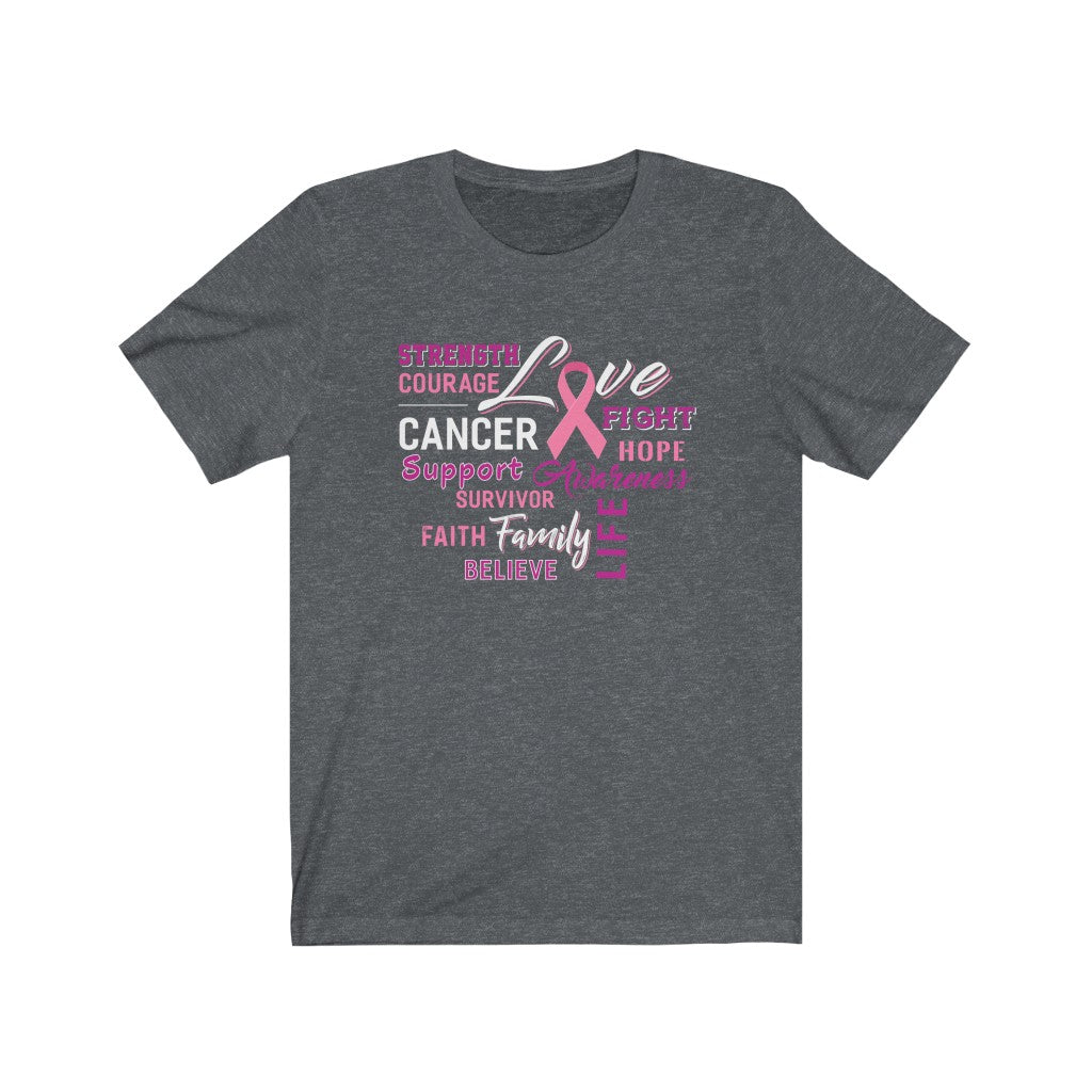 Strength, Courage, Love Cancer Support-Unisex Jersey Short Sleeve Tee-Phoenix Styles