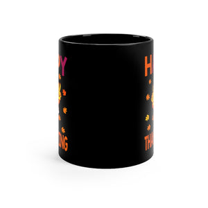 Happy Thanksgiving Black Mug 11oz-Phoenix Styles