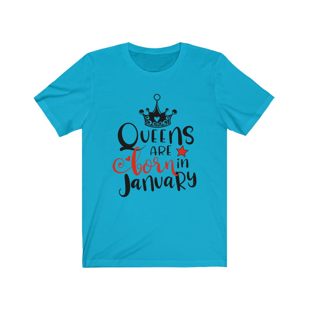 Queens Are Born In January Unisex Jersey Short Sleeve Tee-Phoenix Styles