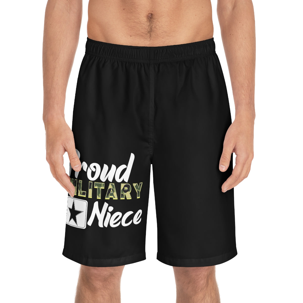 Proud Military Niece Board Shorts-Phoenix Styles