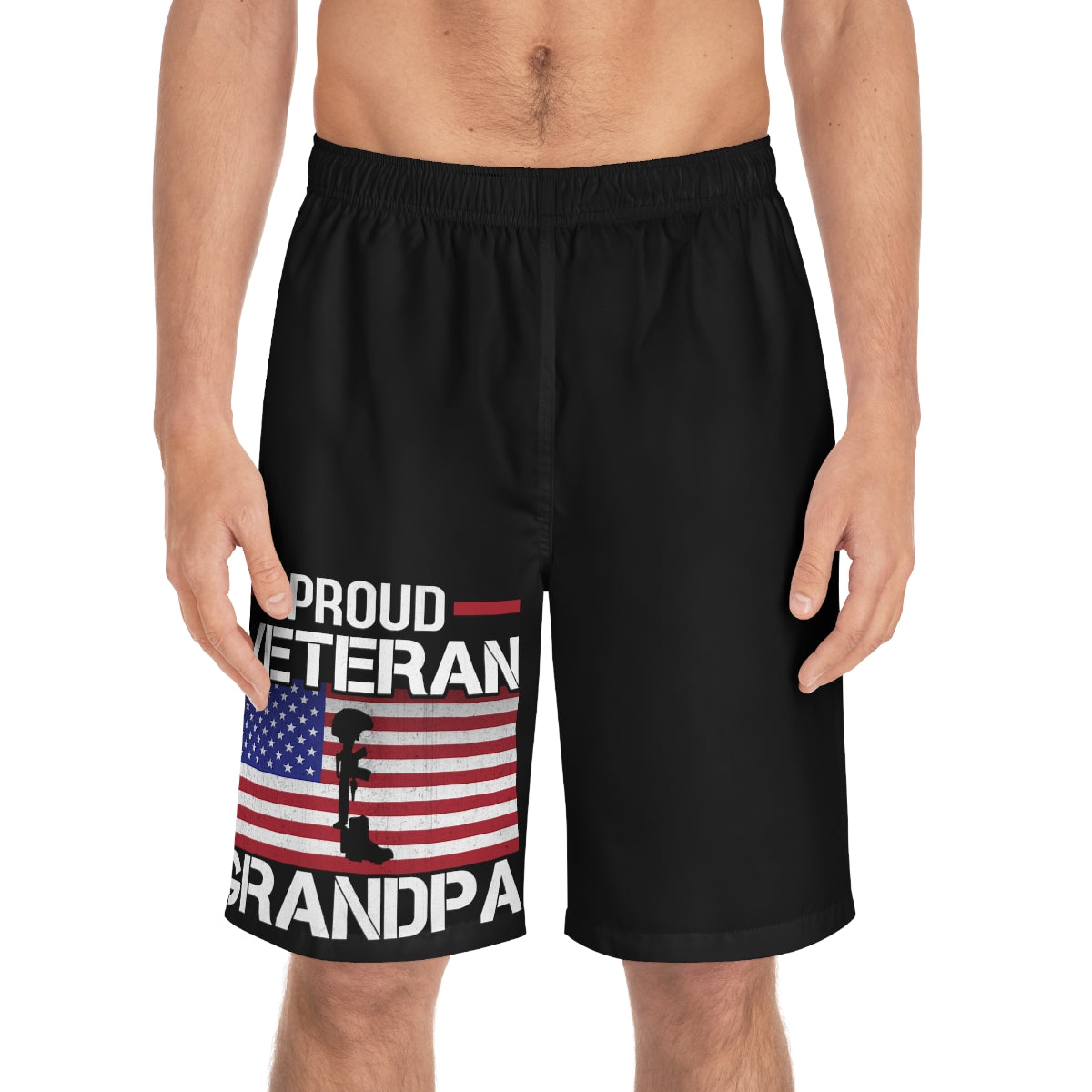 Proud Veteran Grandpa Board Shorts-Phoenix Styles