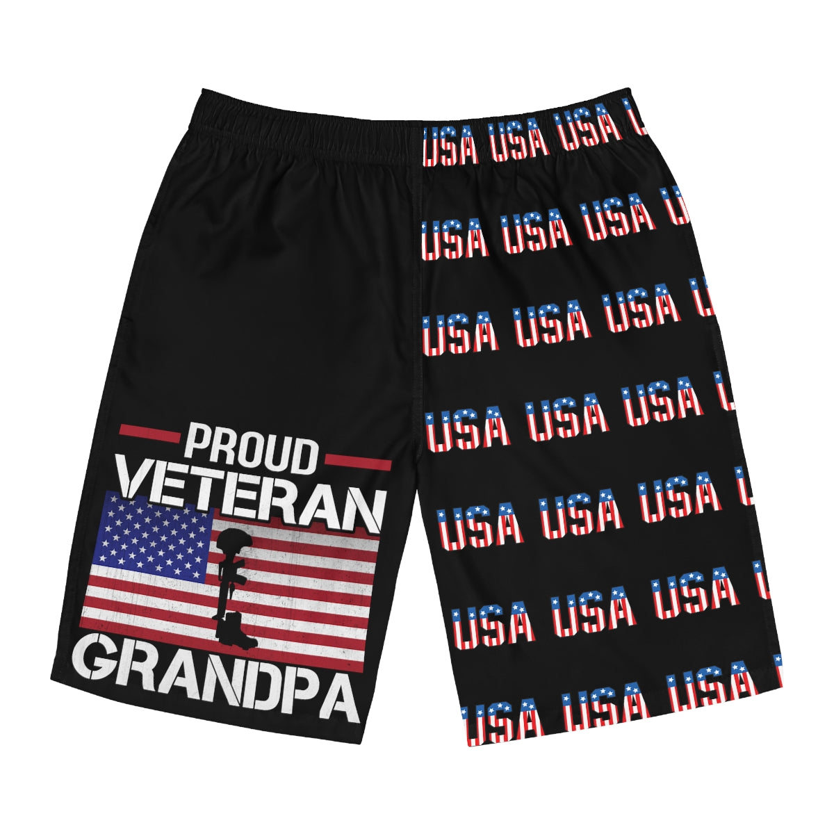 Proud Veteran Grandpa USA Board Shorts-Phoenix Styles