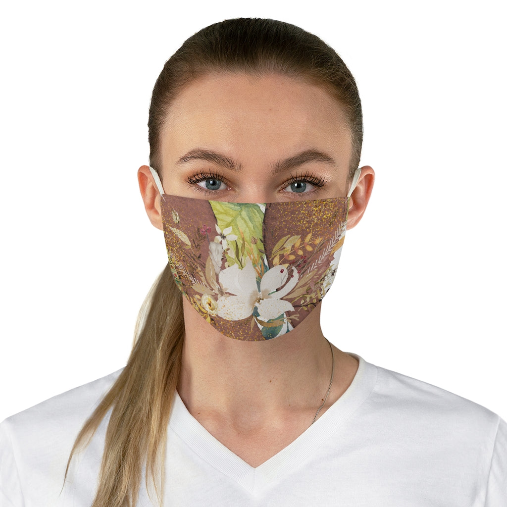 White Floral Fabric Face Mask-Phoenix Styles