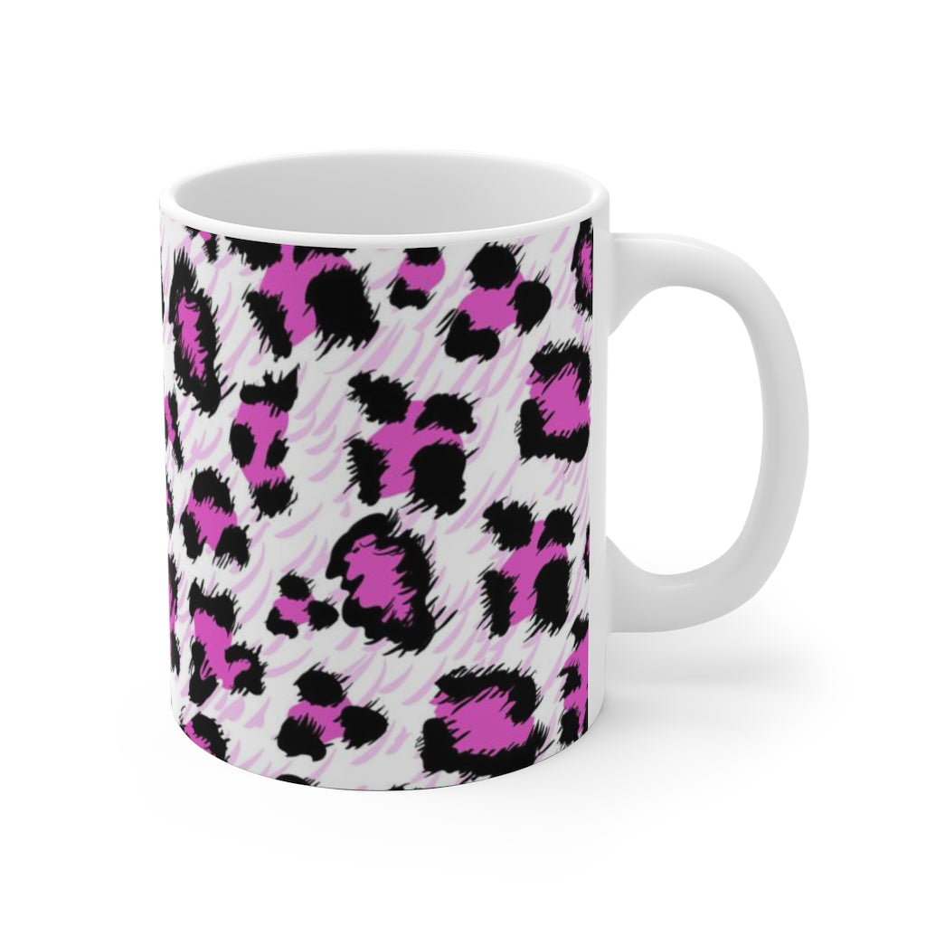 Pink Leopard White Ceramic Mug-Phoenix Styles