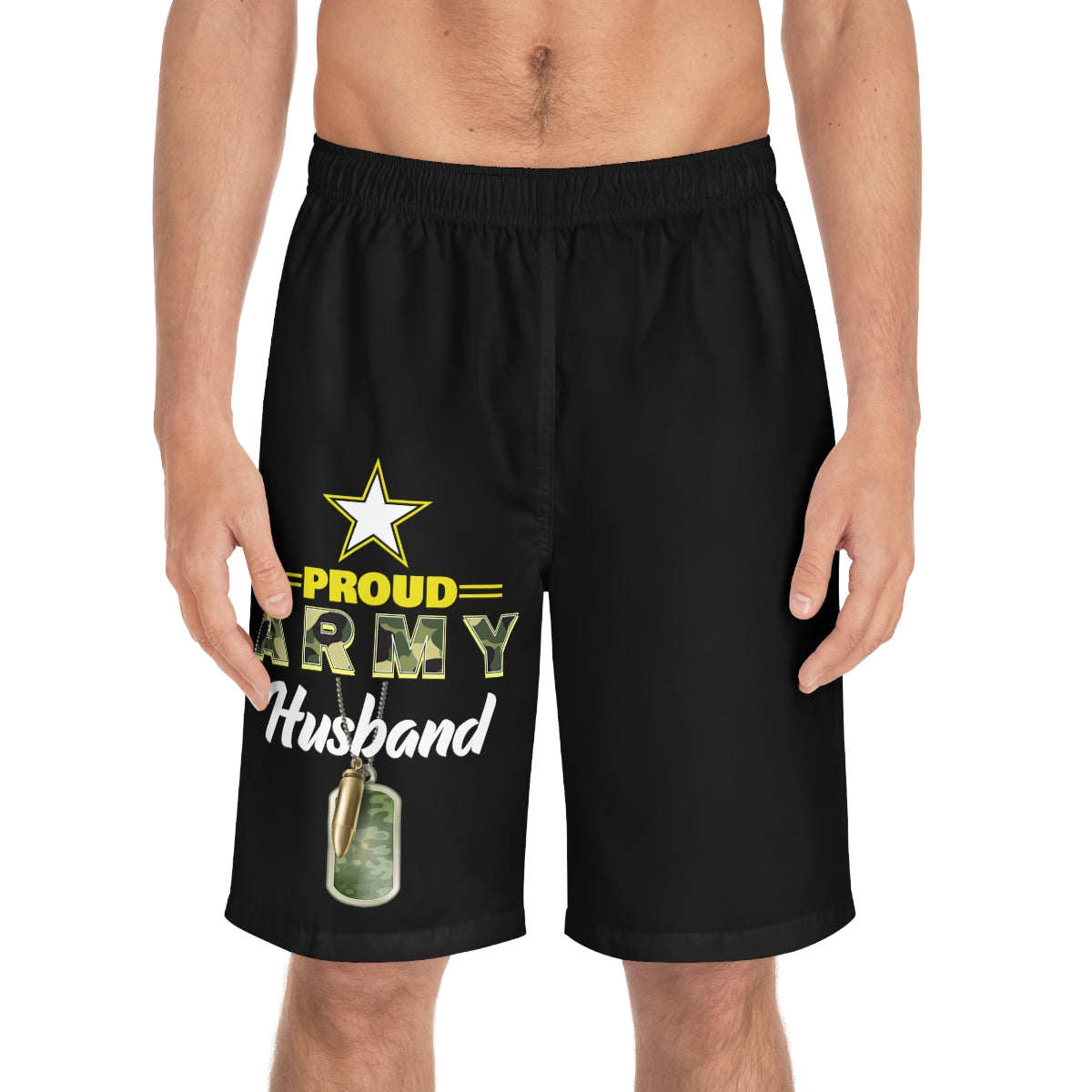 Proud Army Husband Board Shorts-Phoenix Styles