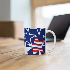 USA Stars And Stripes White Ceramic Mug-Phoenix Styles