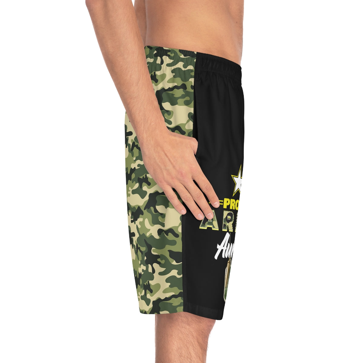 Proud Army Auntie Board Camoflauge Shorts-Phoenix Styles