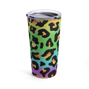 Rainbow Gold Leopard Tumbler 20oz-Phoenix Styles