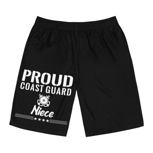 Proud Coast Guard Niece Board Shorts-Phoenix Styles