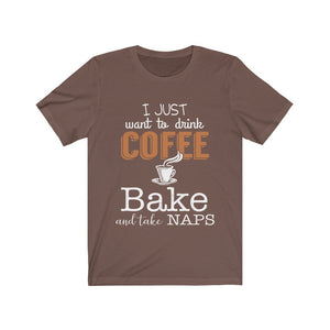 Drink Coffee Bake And Nap Jersey Short Sleeve Tee-Phoenix Styles