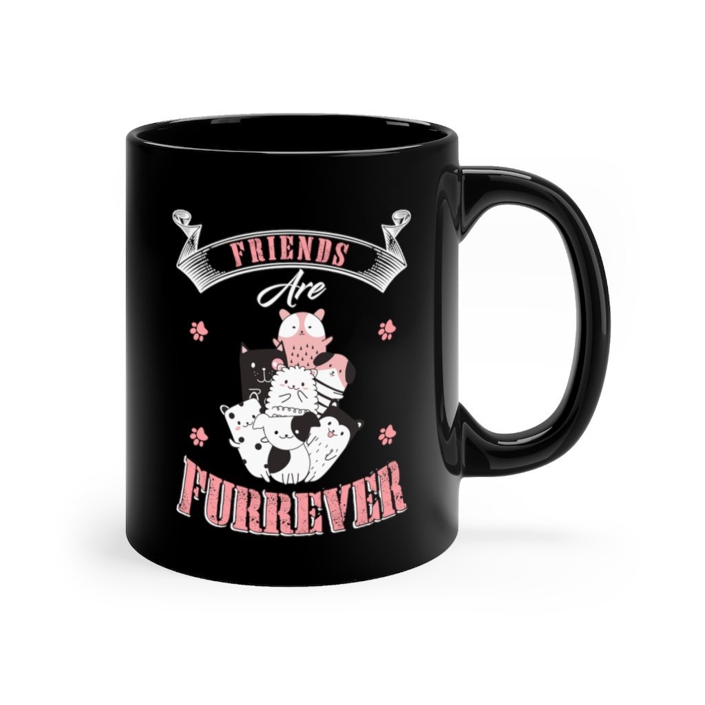 Friends Are Furrever Black Mug 11oz-Phoenix Styles