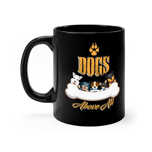 Happiness Has Four Legs Black Mug 11oz-Phoenix Styles