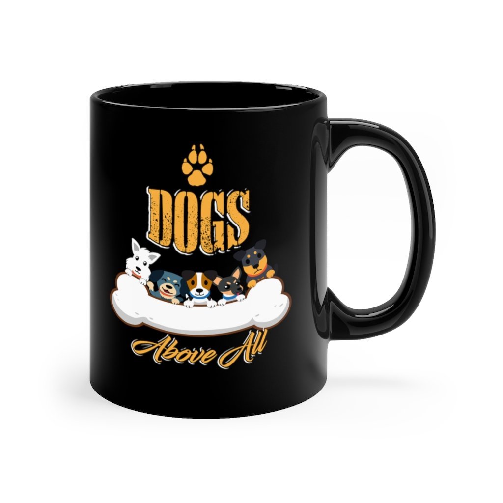 Happiness Has Four Legs Black Mug 11oz-Phoenix Styles