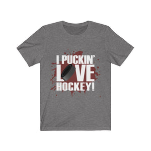 I Puckin Love Hockey Unisex Jersey Short Sleeve Tee-Phoenix Styles